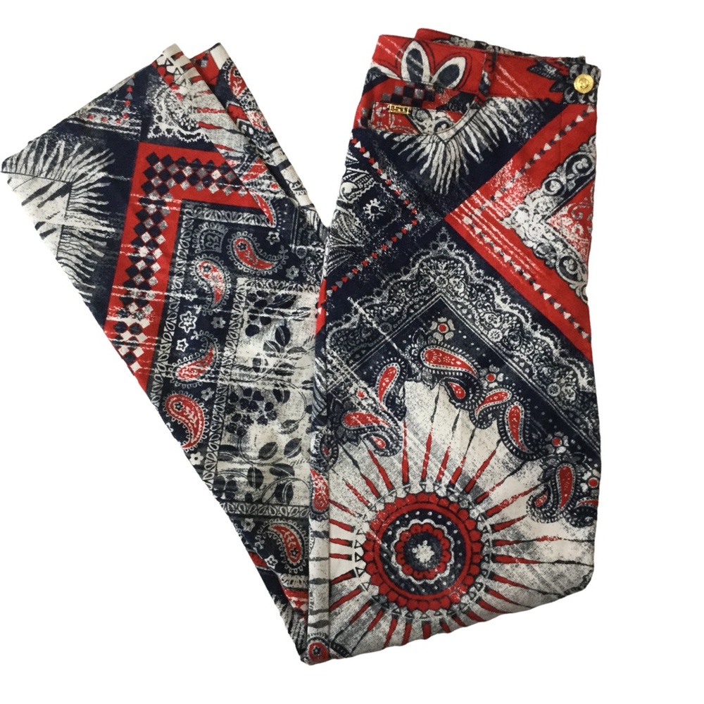 St. John Sport High-Rise Patchwork Pattern Pants - image 2